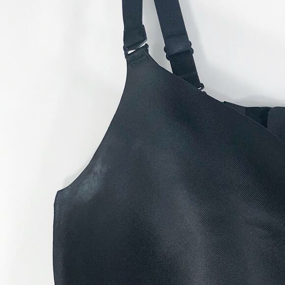 Cacique 40DDD Bra Black Underwire Support Adjustable Straps Plunge Stretch 49 - Picture 2 of 10